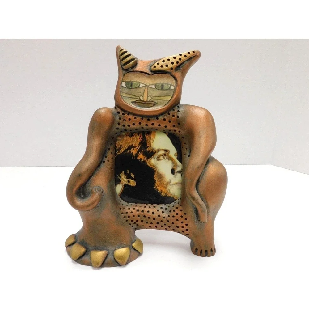 Vintage Kimberly Wilcot 95 Sculptured Cat Picture Frame DW344